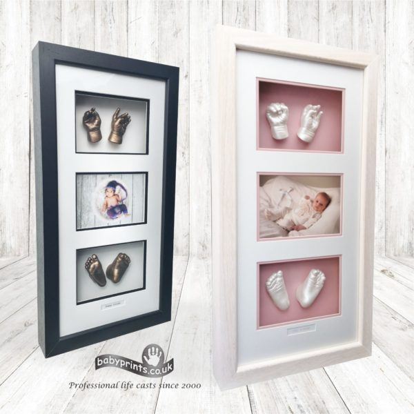 Framed Babyprints keepsake shown on the Leicester profile
